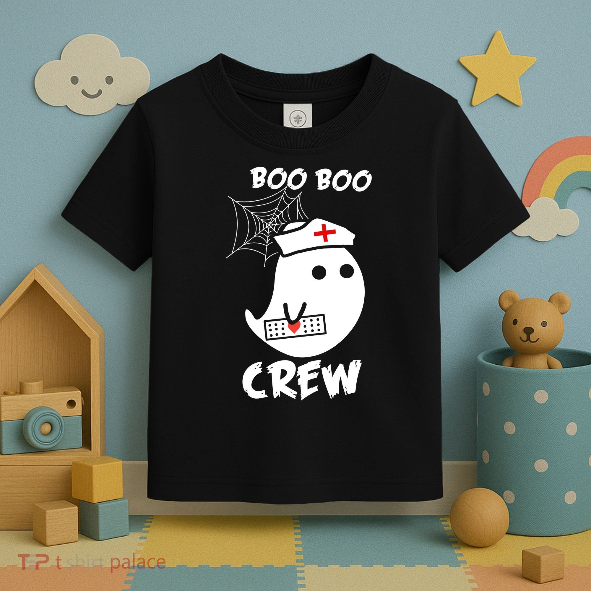 Boo Boo Crew Nurse Ghost Funny Halloween Toddler T-Shirt