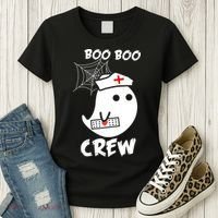 Boo Boo Crew Nurse Ghost Funny Halloween Women's T-Shirt thumb 3
