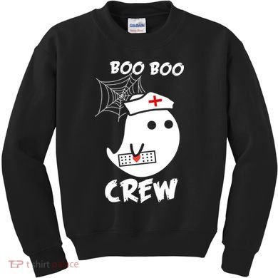 Boo Boo Crew Nurse Ghost Funny Halloween Kids Sweatshirt