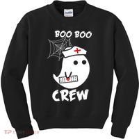 Boo Boo Crew Nurse Ghost Funny Halloween Kids Sweatshirt thumb 0