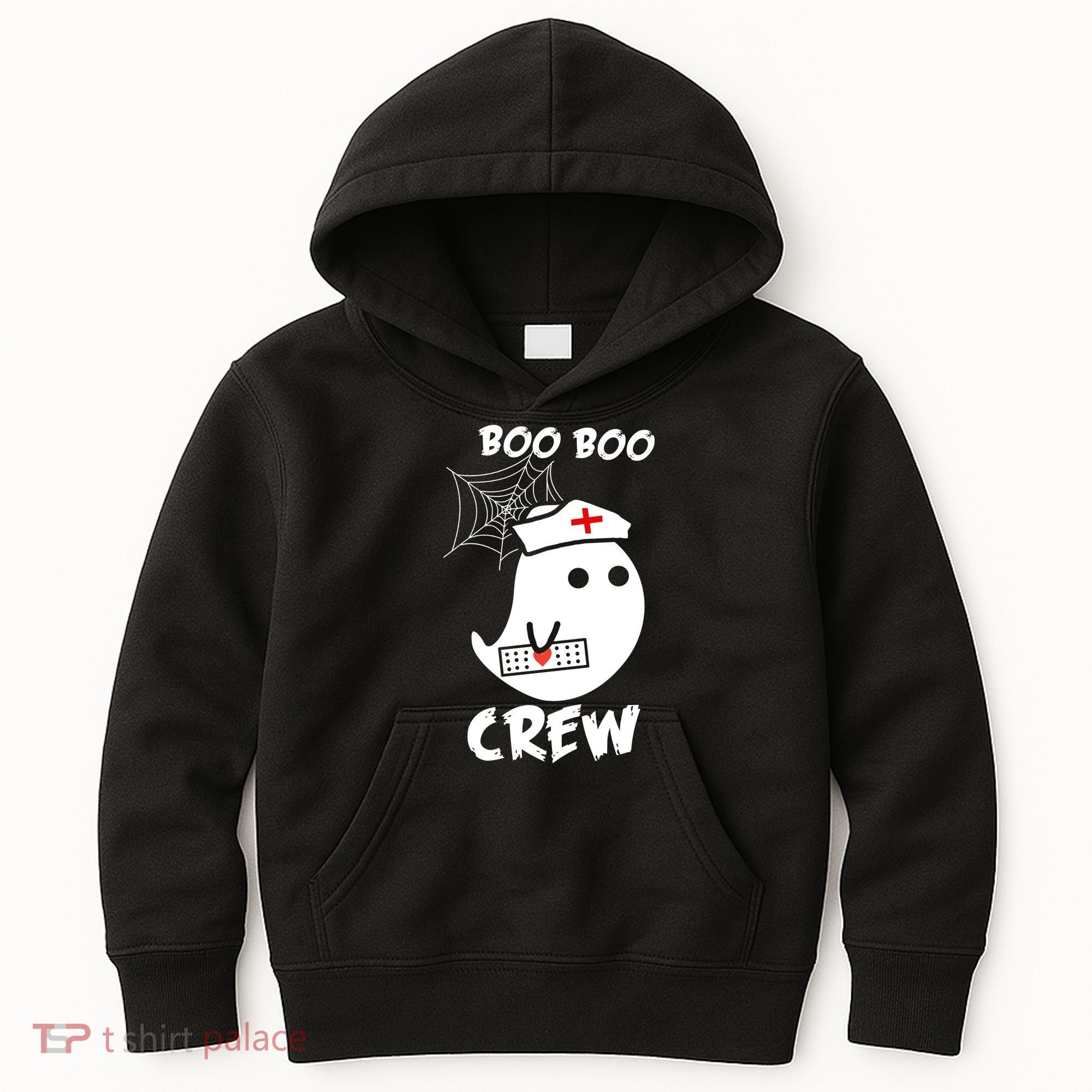 Boo Boo Crew Nurse Ghost Funny Halloween Kids Hoodie