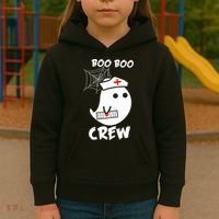 Boo Boo Crew Nurse Ghost Funny Halloween Kids Hoodie thumb 3