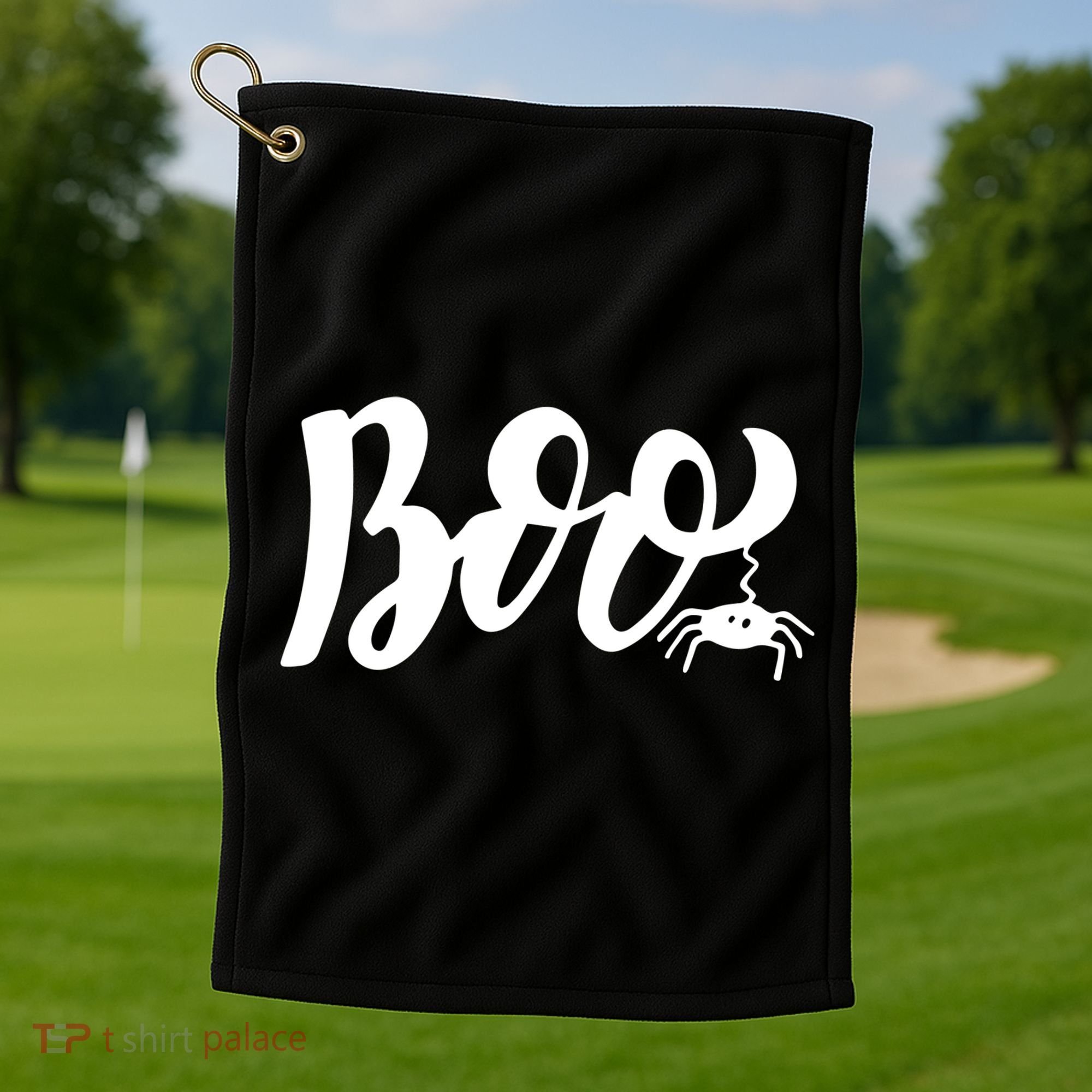 Boo Cut Spider Halloween Golf Towel