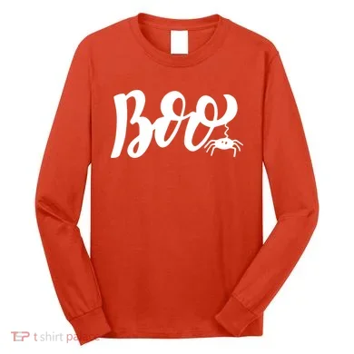 Boo Cut Spider Halloween Long Sleeve Shirt