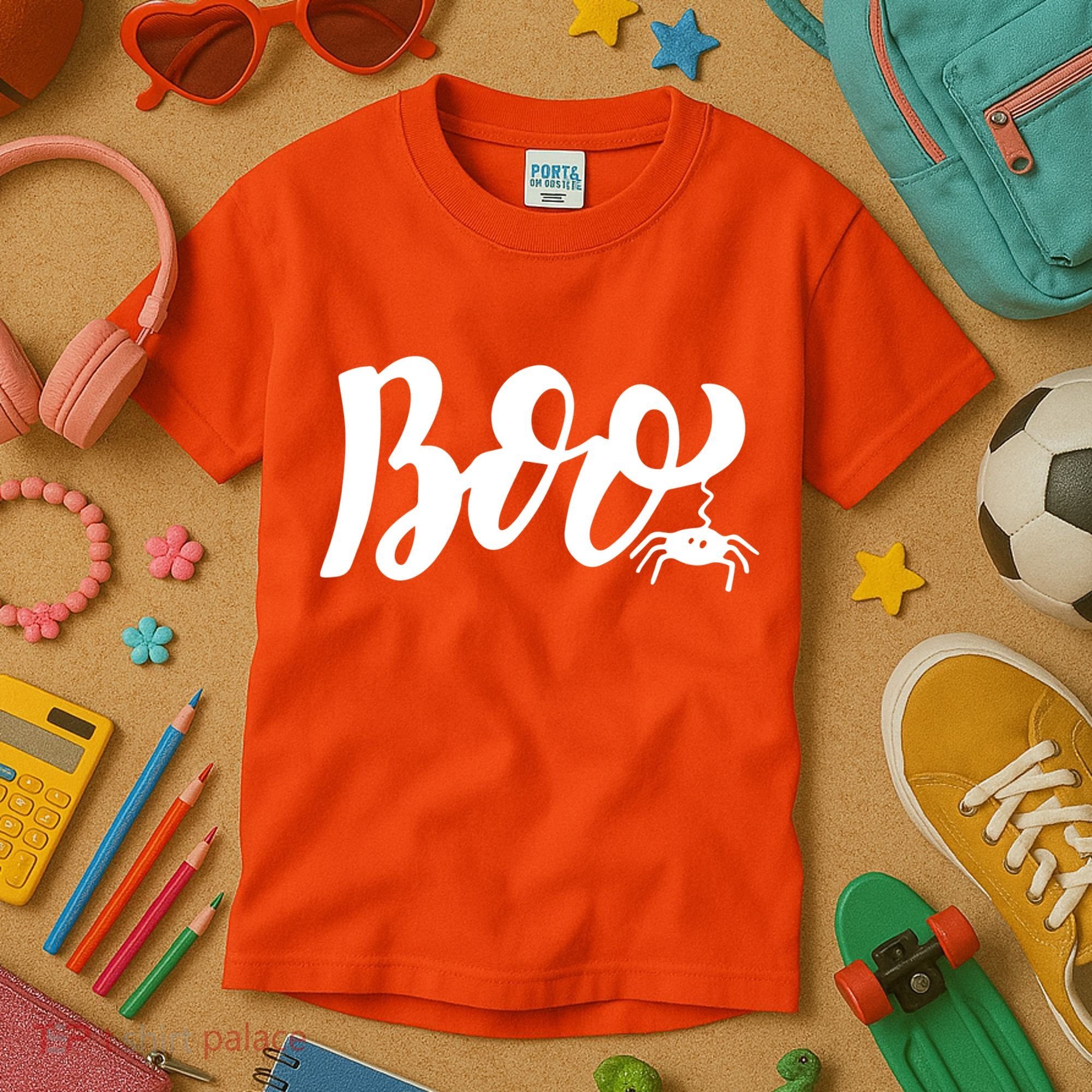 Boo Cut Spider Halloween Kids T-Shirt