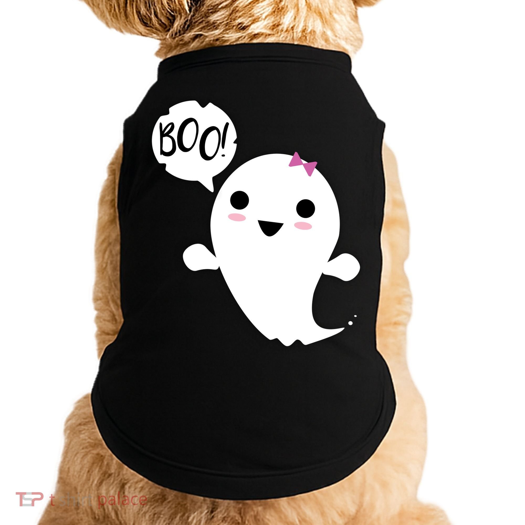 Boo Cute Halloween Girl Ghost Doggie Tank