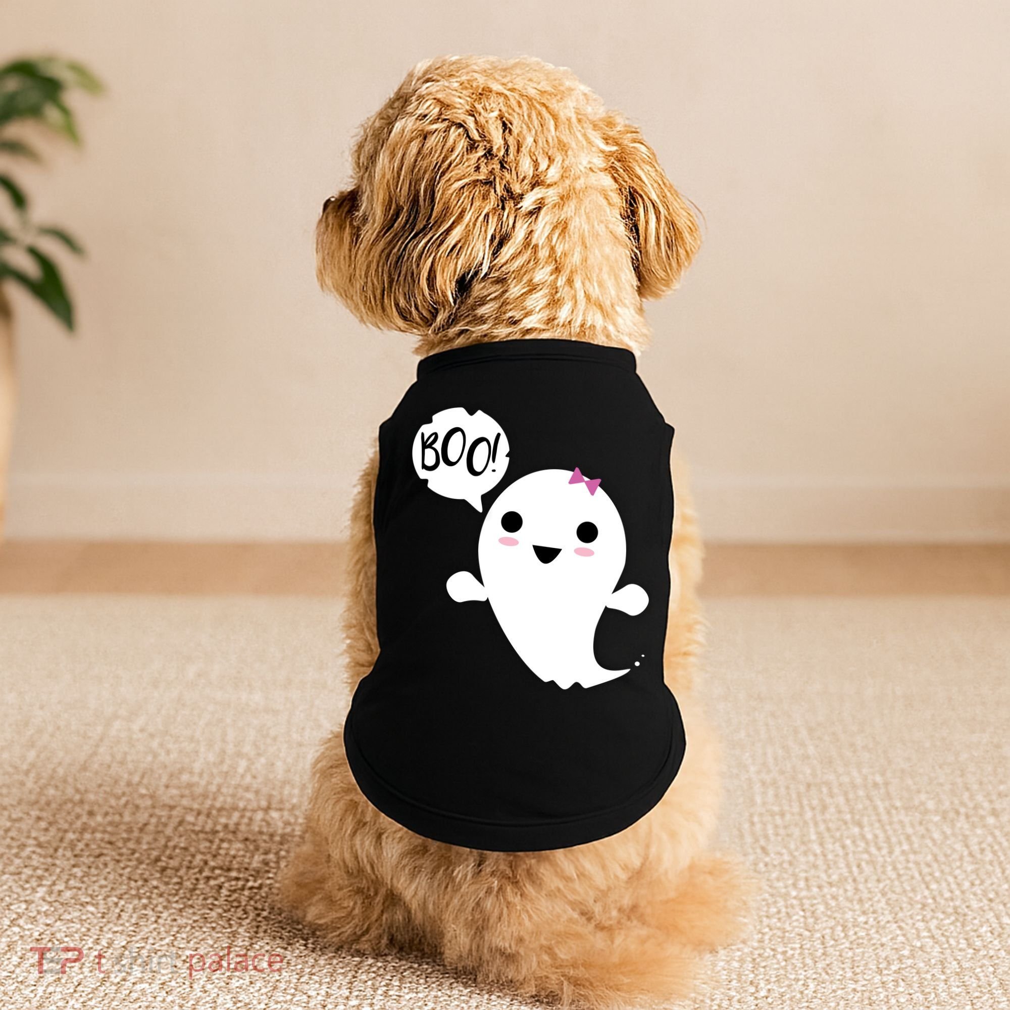 Boo Cute Halloween Girl Ghost Doggie Tank