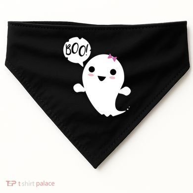 Boo Cute Halloween Girl Ghost USA-Made Doggie Bandana