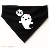 Boo Cute Halloween Girl Ghost USA-Made Doggie Bandana thumb 0