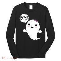 Boo Cute Halloween Girl Ghost Long Sleeve Shirt thumb 0