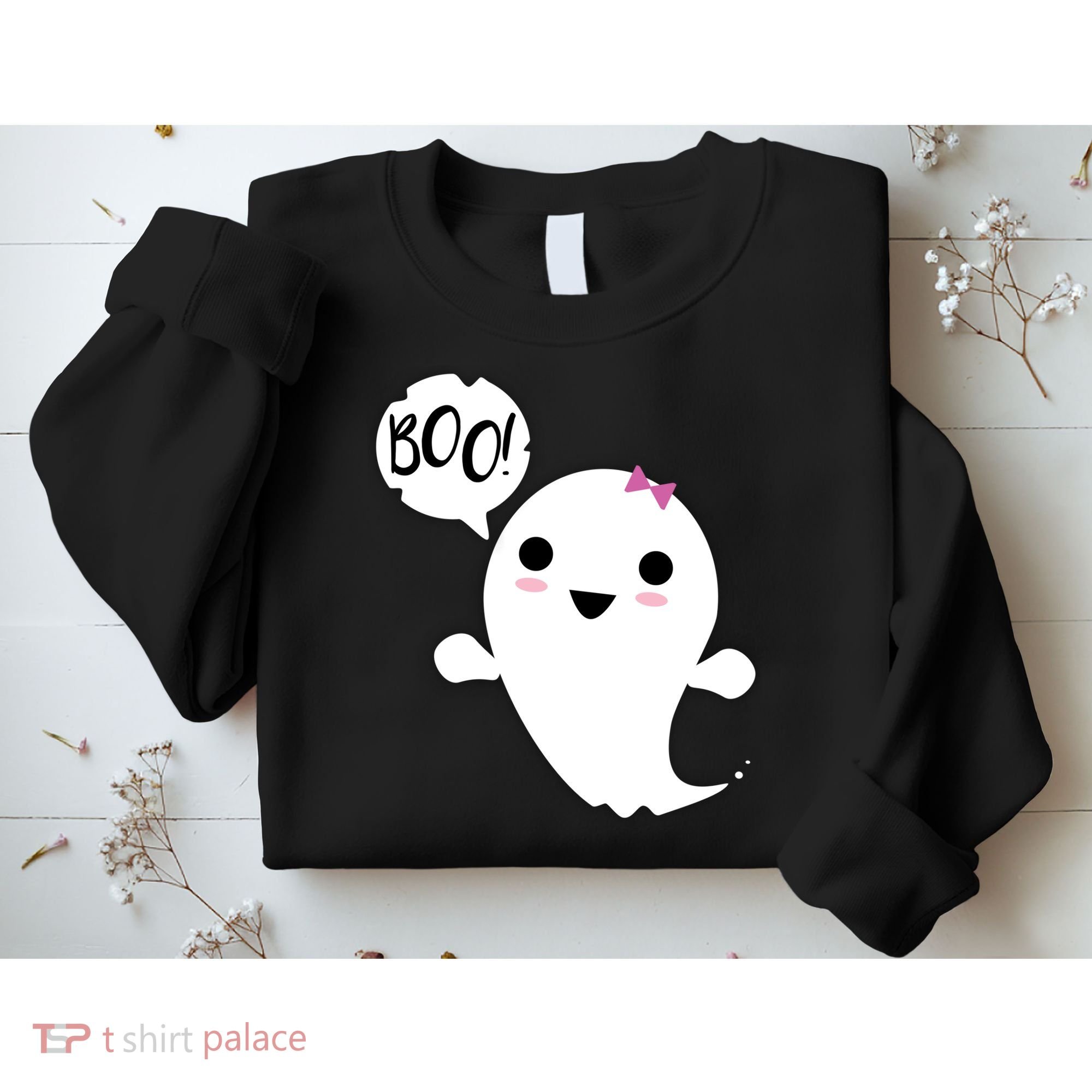 Boo Cute Halloween Girl Ghost Sweatshirt