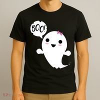 Boo Cute Halloween Girl Ghost T-Shirt thumb 3