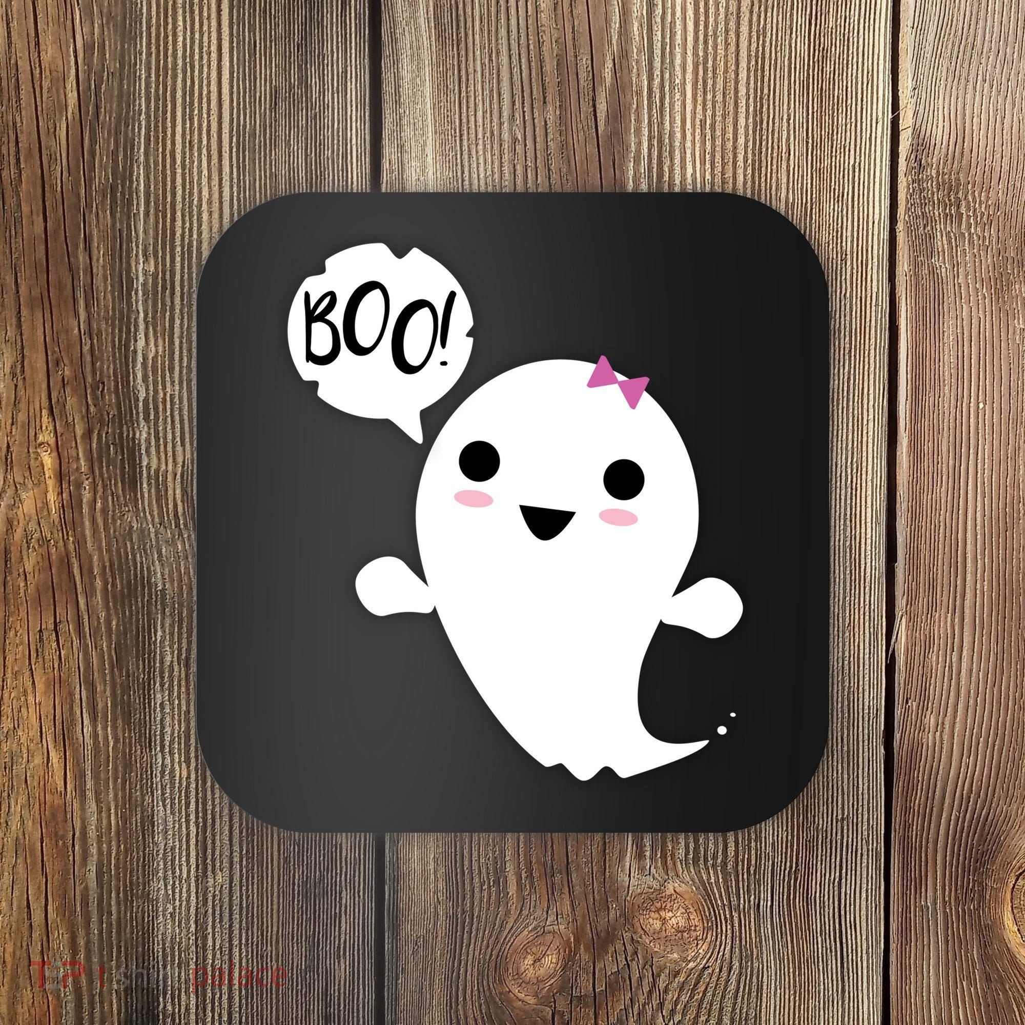 Boo Cute Halloween Girl Ghost Coaster