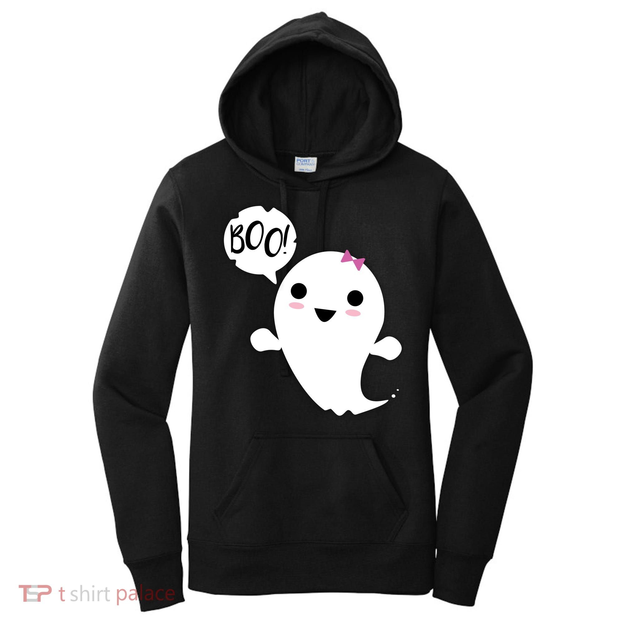 Boo Cute Halloween Girl Ghost Women's Hoodie
