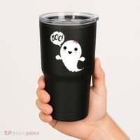 Boo Cute Halloween Girl Ghost Tumbler thumb 2