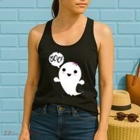 Boo Cute Halloween Girl Ghost Women's Tank Top thumb 2