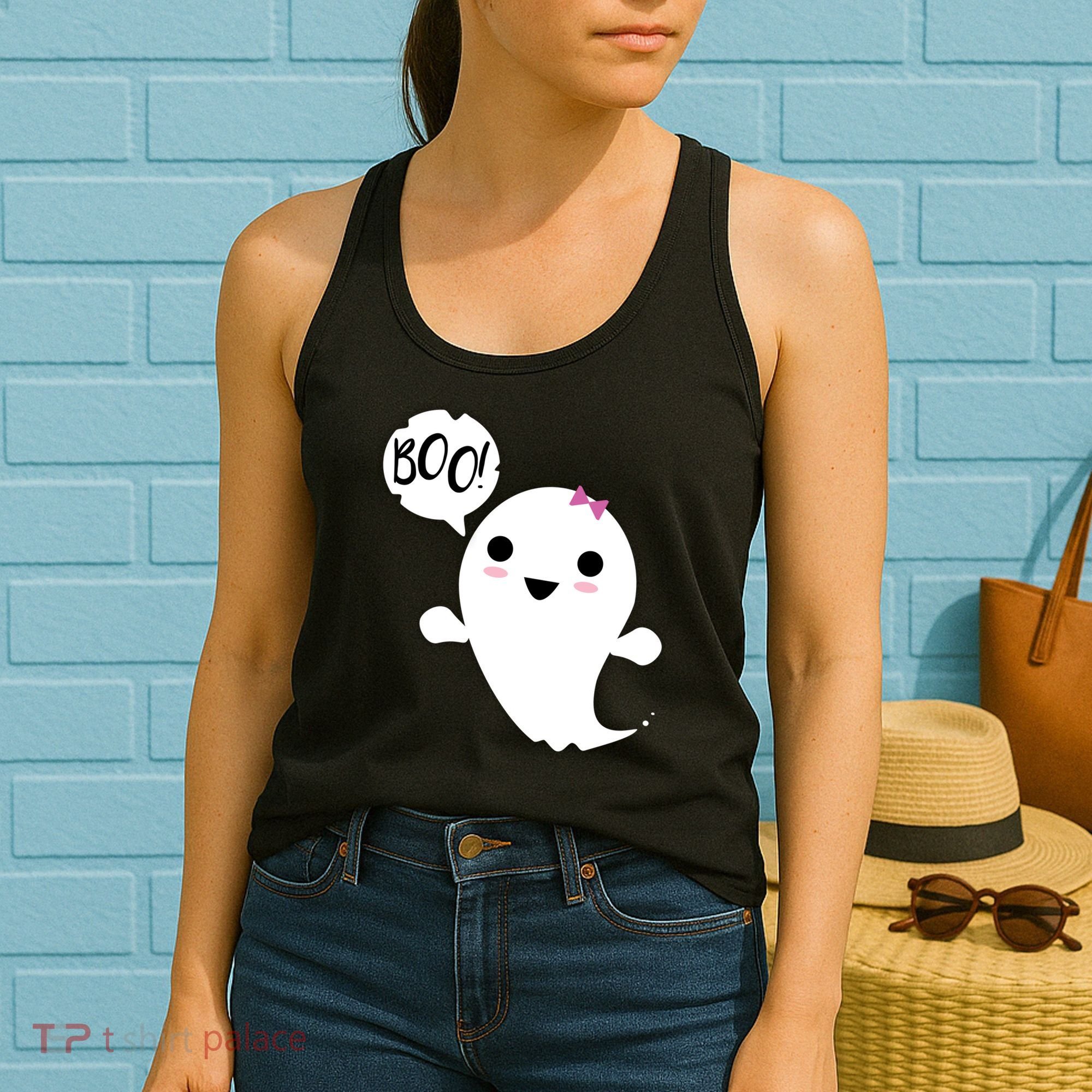 Boo Cute Halloween Girl Ghost Women's Tank Top