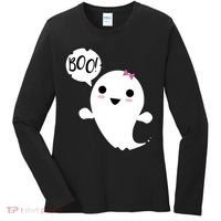 Boo Cute Halloween Girl Ghost Women's Long Sleeve Shirt thumb 0