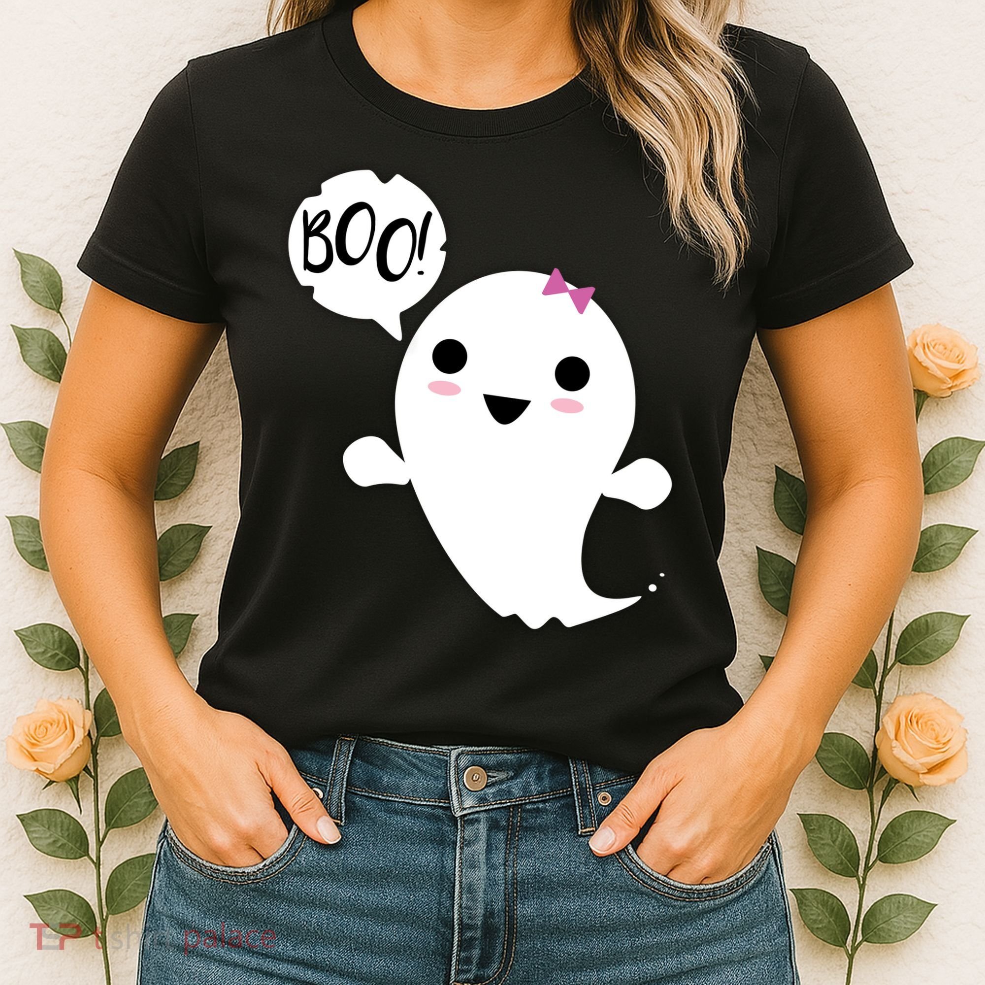 Boo Cute Halloween Girl Ghost Women's T-Shirt