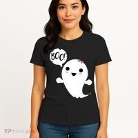 Boo Cute Halloween Girl Ghost Women's T-Shirt thumb 4