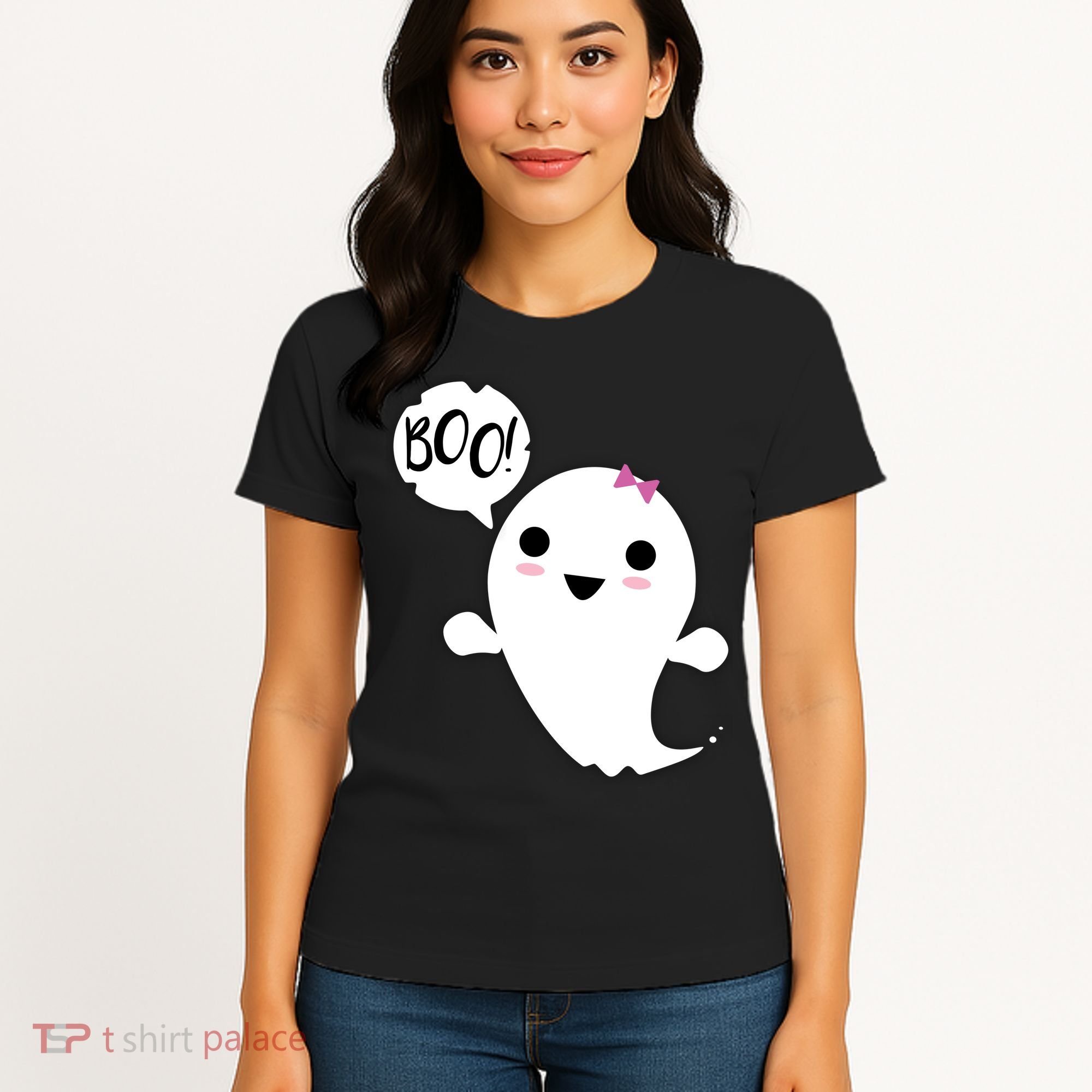 Boo Cute Halloween Girl Ghost Women's T-Shirt