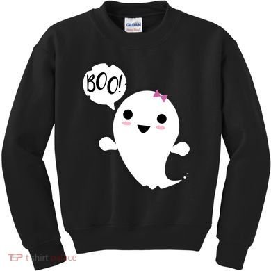 Boo Cute Halloween Girl Ghost Kids Sweatshirt