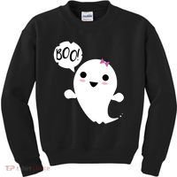 Boo Cute Halloween Girl Ghost Kids Sweatshirt thumb 0