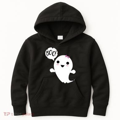 Boo Cute Halloween Girl Ghost Kids Hoodie