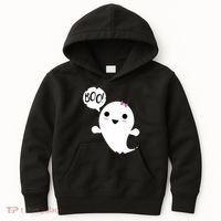 Boo Cute Halloween Girl Ghost Kids Hoodie thumb 0