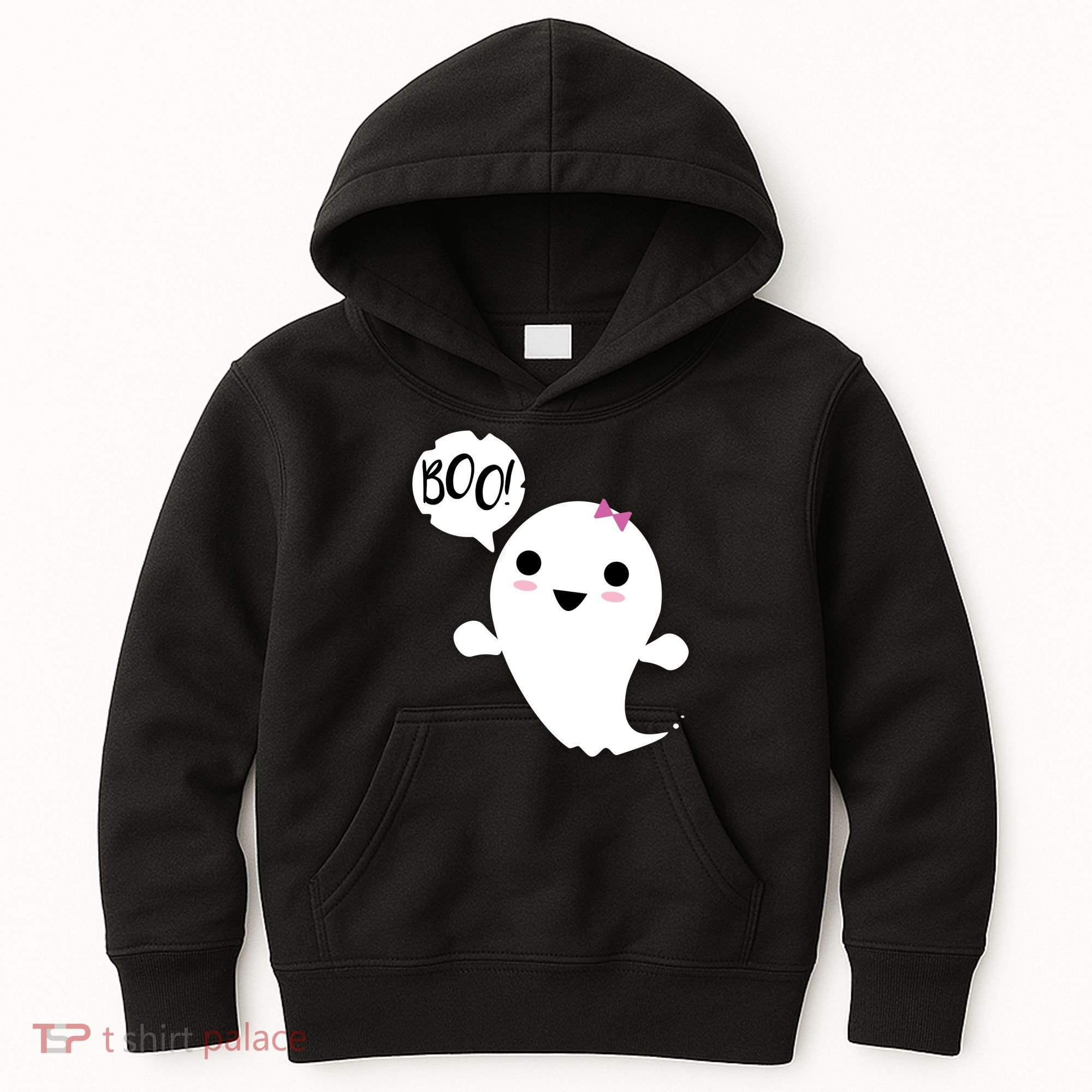 Boo Cute Halloween Girl Ghost Kids Hoodie