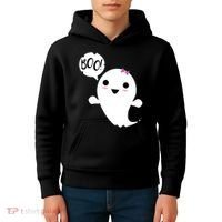 Boo Cute Halloween Girl Ghost Kids Hoodie thumb 4