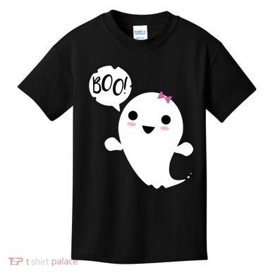 Boo Cute Halloween Girl Ghost Kids T-Shirt