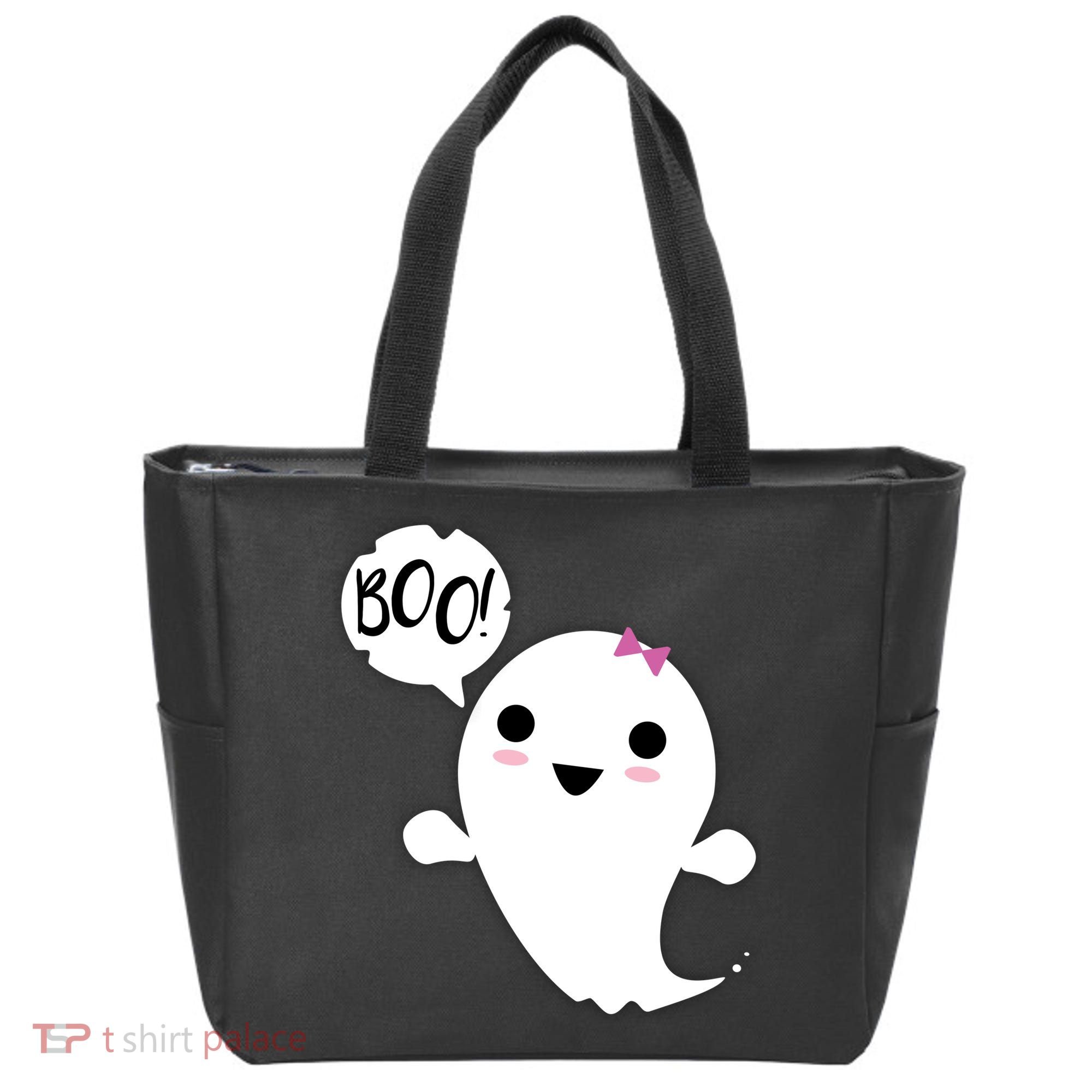 Boo Cute Halloween Girl Ghost Tote Bag