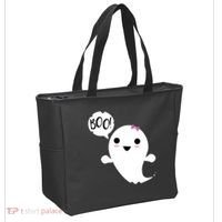 Boo Cute Halloween Girl Ghost Tote Bag thumb 2