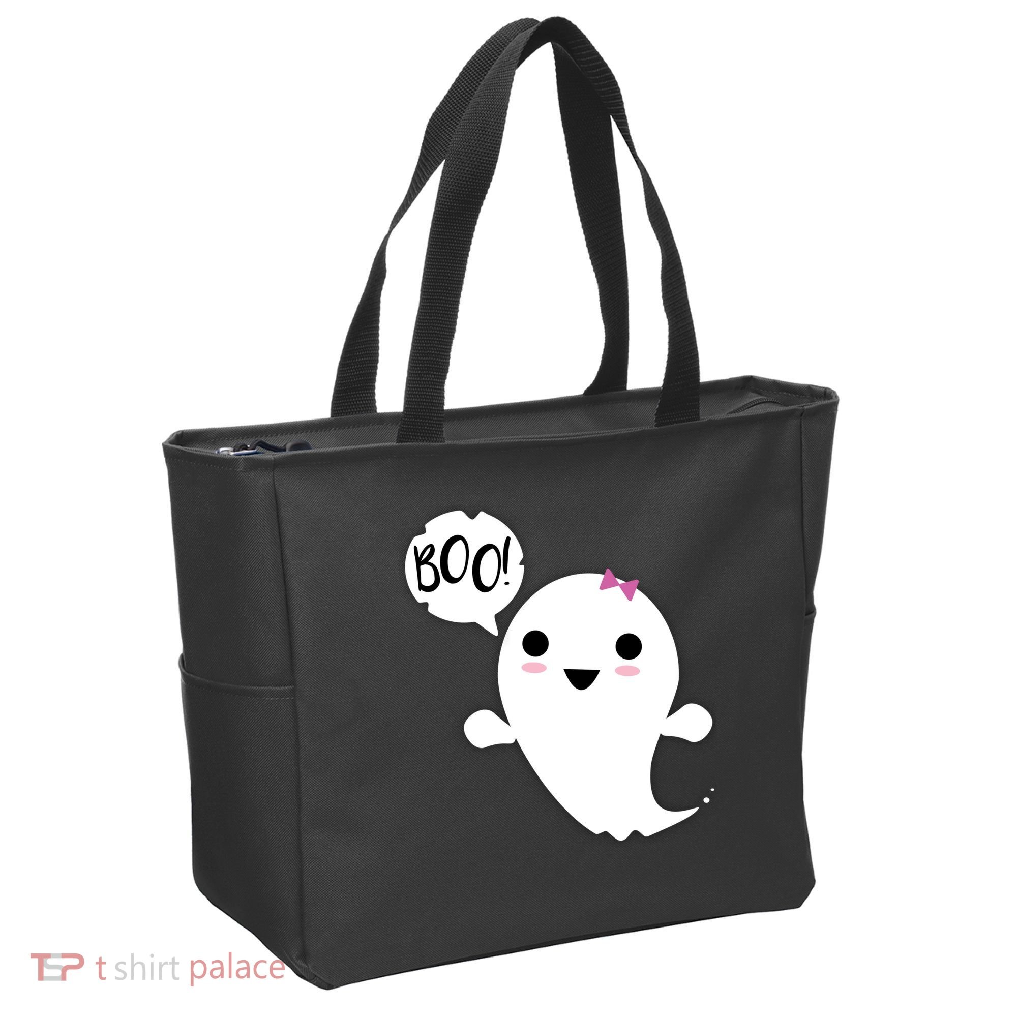 Boo Cute Halloween Girl Ghost Tote Bag