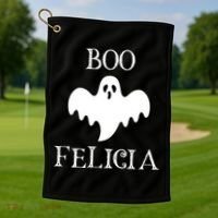 Boo Felicia Funny Halloween Golf Towel thumb 1