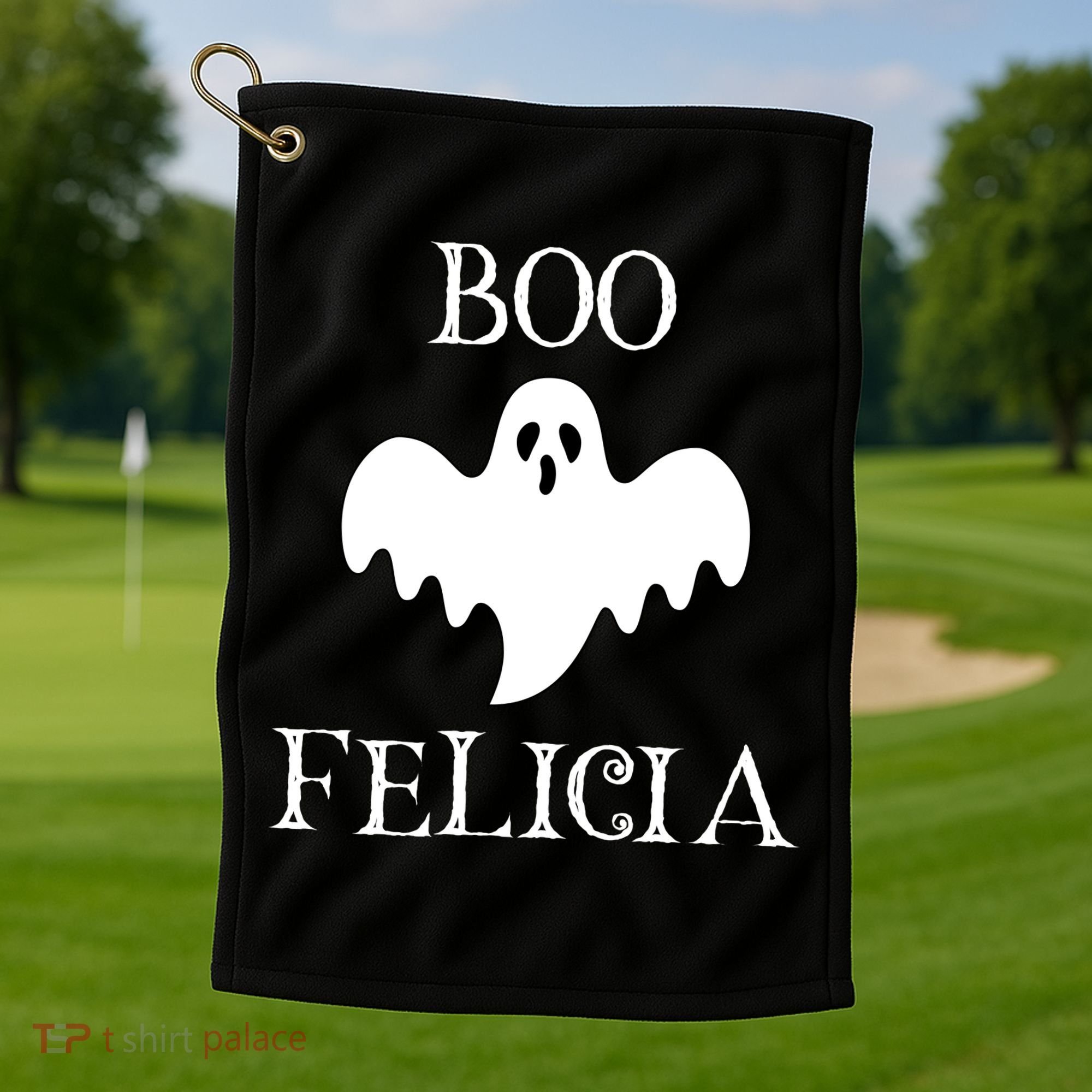 Boo Felicia Funny Halloween Golf Towel