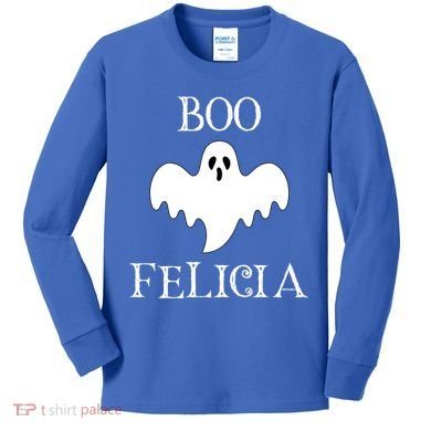 Boo Felicia Funny Halloween Kids Long Sleeve Shirt