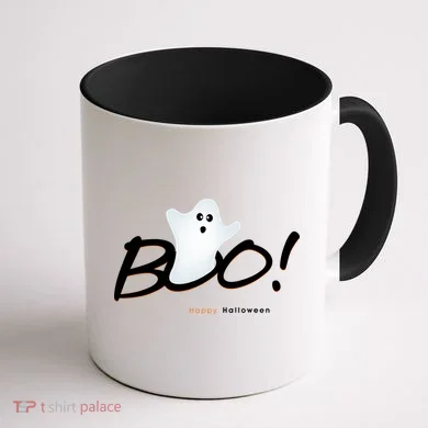 Boo Happy Halloween Ghost Coffee Mug back