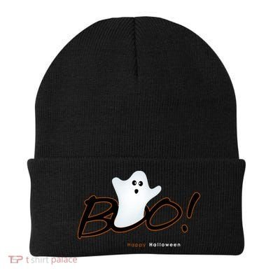 Boo Happy Halloween Ghost Beanie