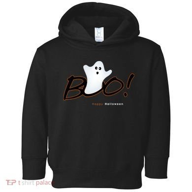 Boo Happy Halloween Ghost Toddler Hoodie