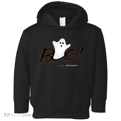 Boo Happy Halloween Ghost Toddler Hoodie