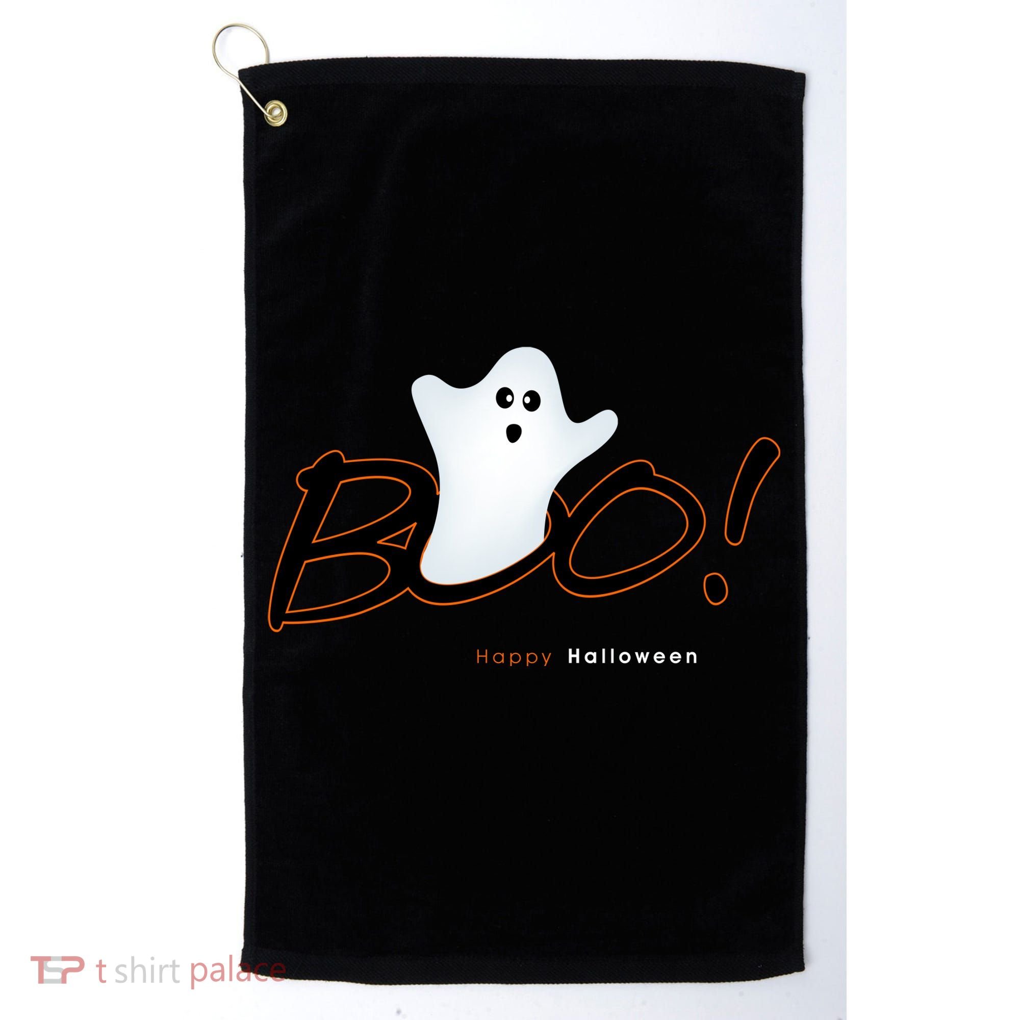 Boo Happy Halloween Ghost Golf Towel