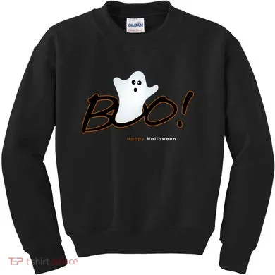 Boo Happy Halloween Ghost Kids Sweatshirt