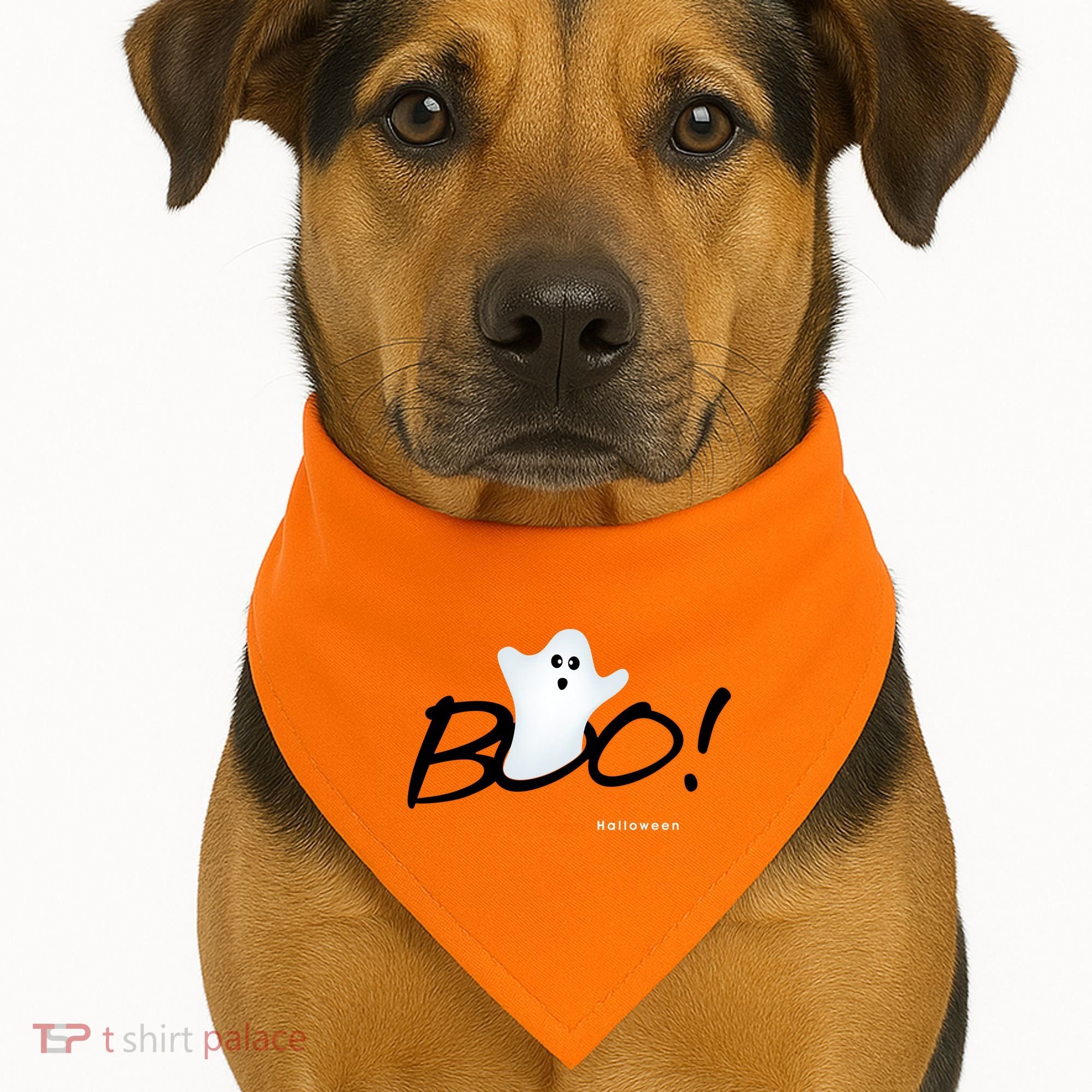 Boo Happy Halloween Ghost USA-Made Doggie Bandana
