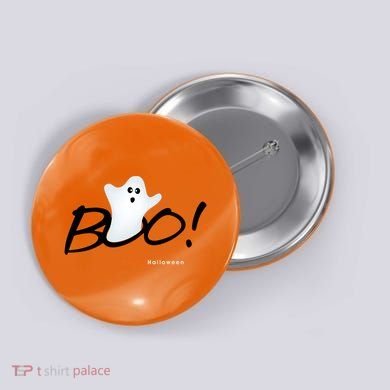 Boo Happy Halloween Ghost Button