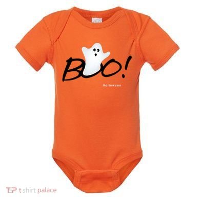 Boo Happy Halloween Ghost Baby Bodysuit