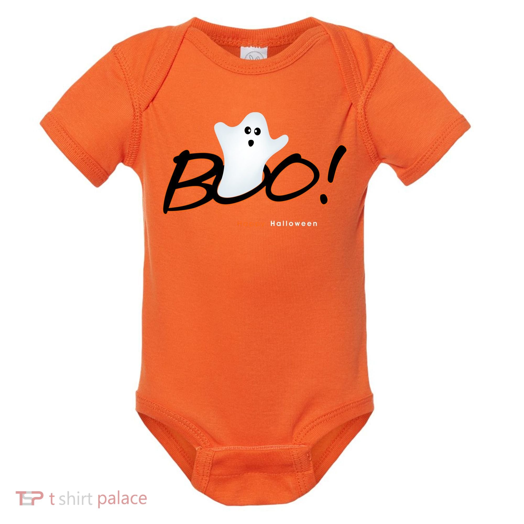 Boo Happy Halloween Ghost Baby Bodysuit