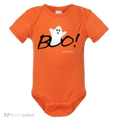 Boo Happy Halloween Ghost Baby Bodysuit
