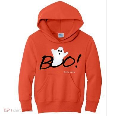 Boo Happy Halloween Ghost Kids Hoodie
